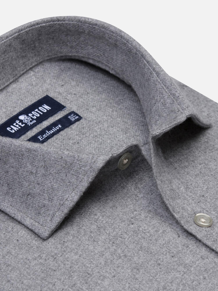 Gareth grey flannel Shirt - Recycled cotton