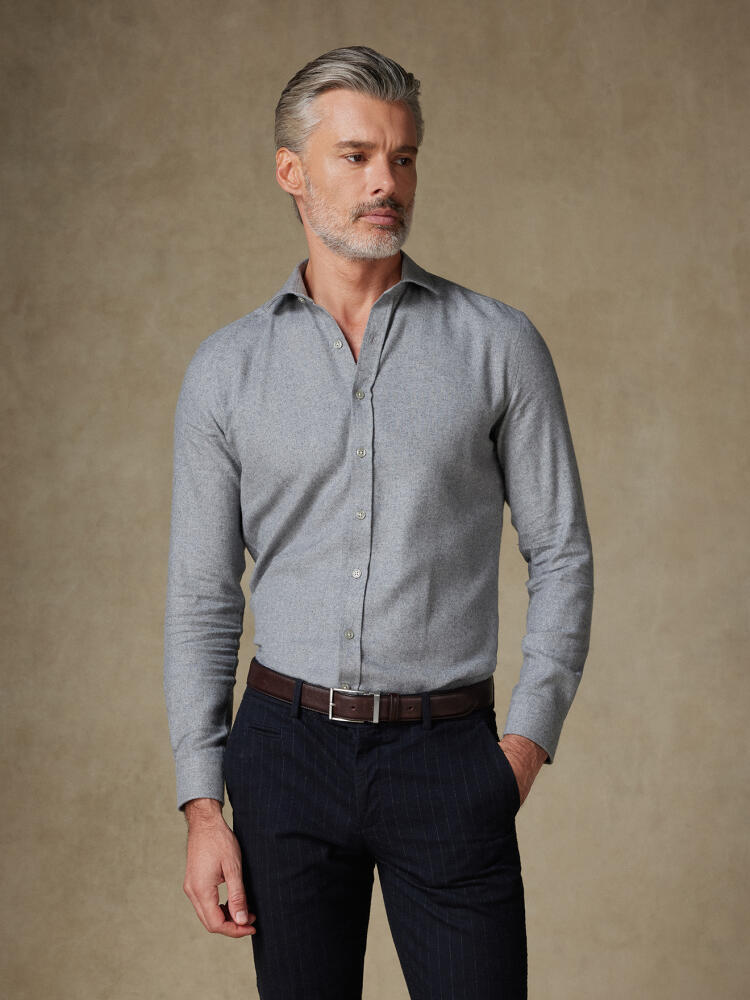 Camicia in flanella grigia Gareth - Cotone riciclato