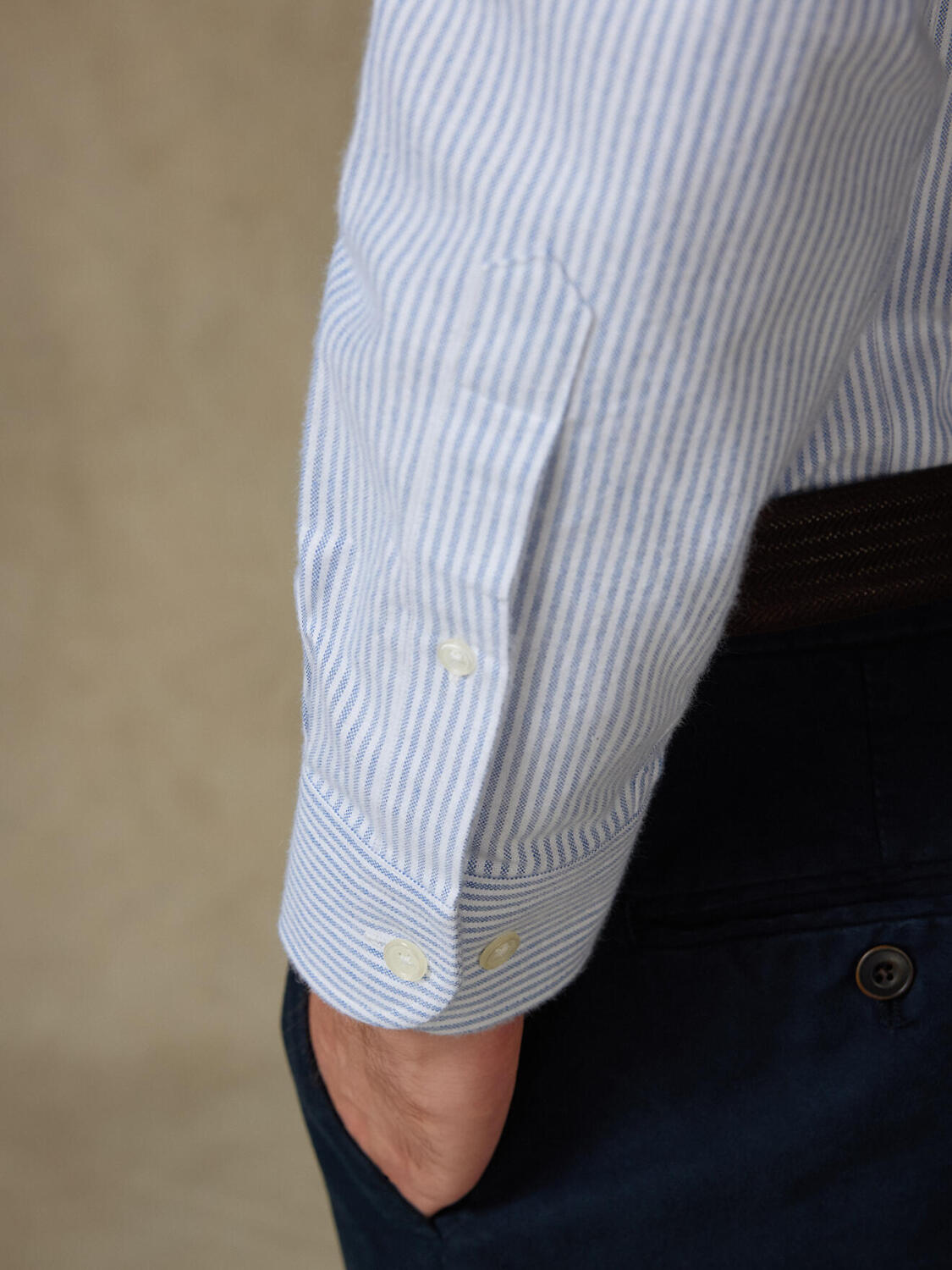 Camicia Grab in oxford spazzolato blu