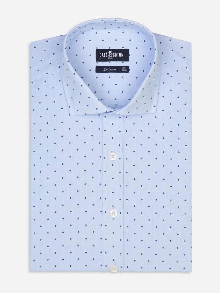 Grady sky blue shirt with printed pattern