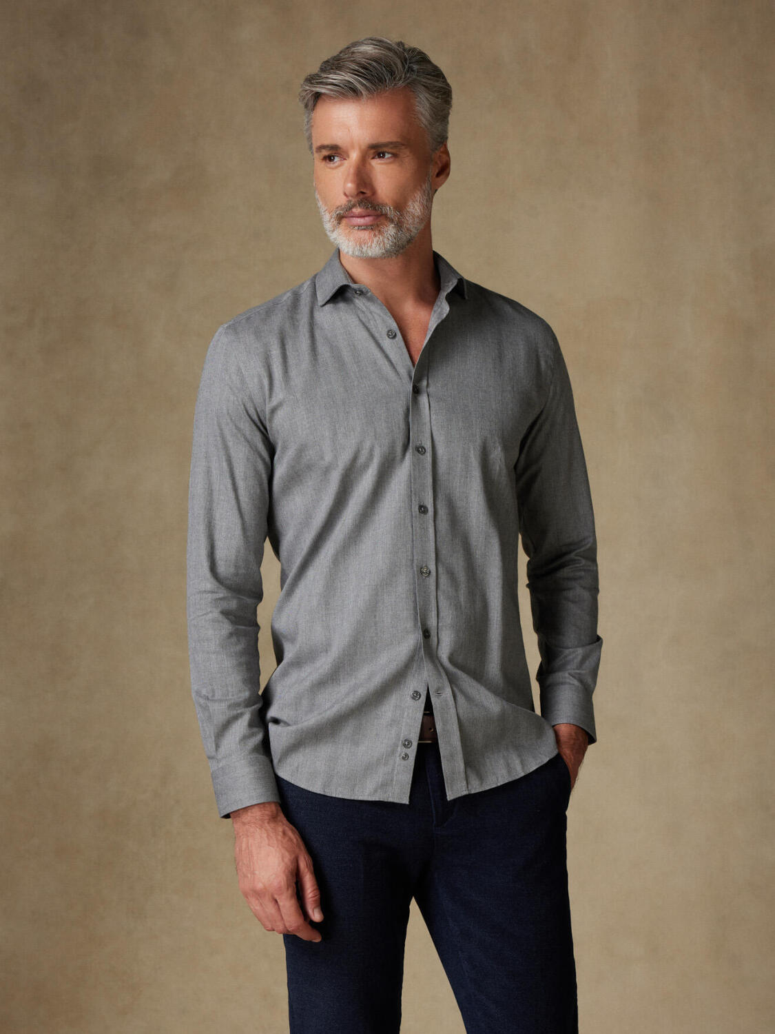 Chemise Hall en flanelle anthracite
