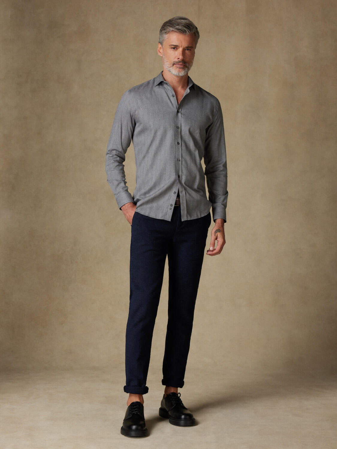 Chemise Hall en flanelle anthracite