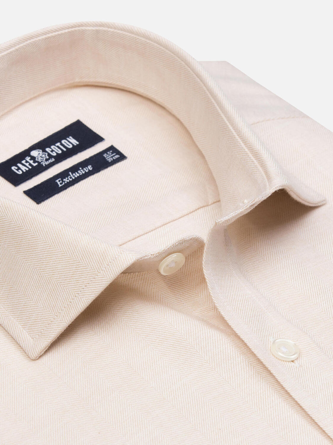 Chemise Hall en flanelle sable