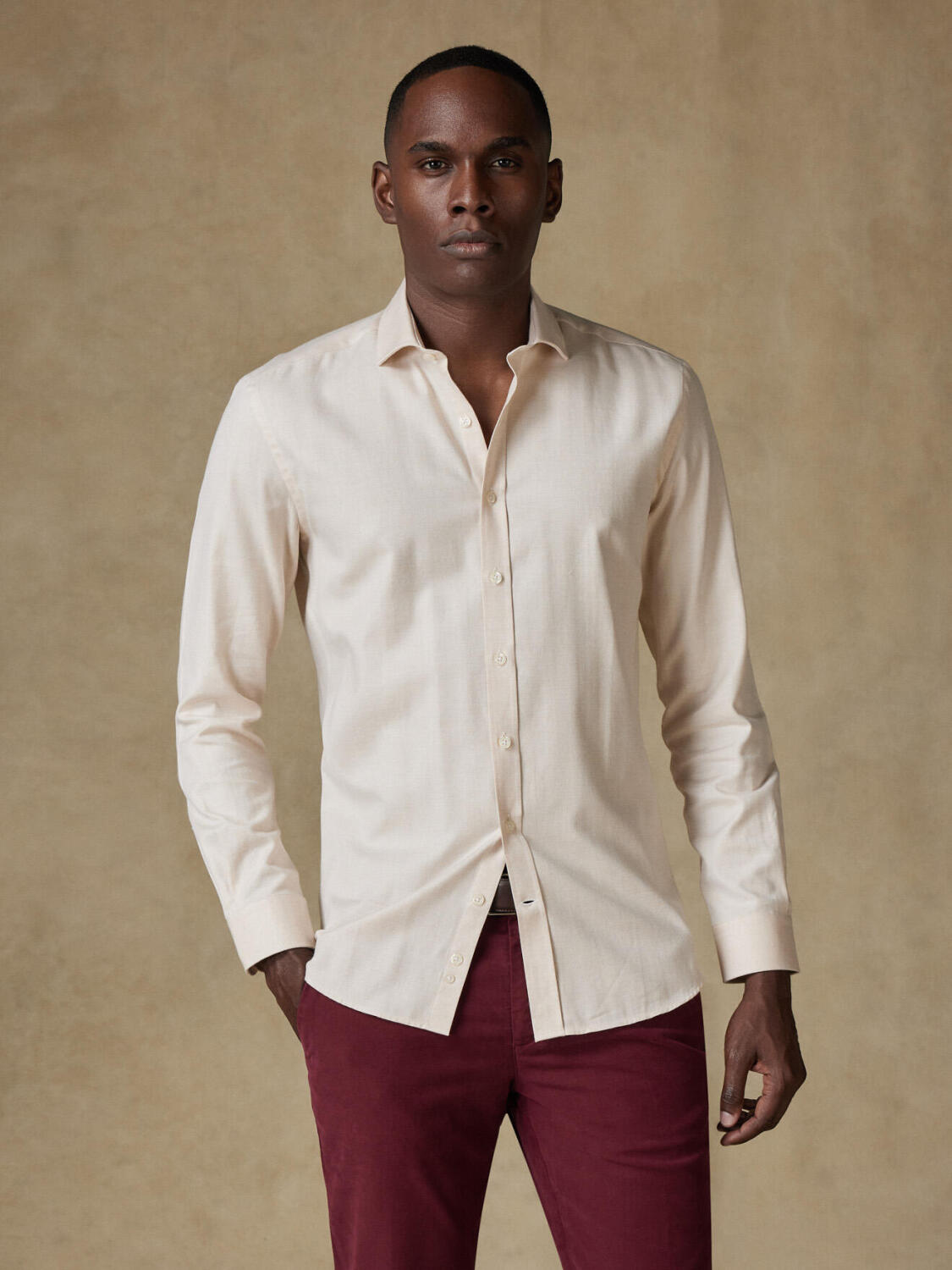 Chemise Hall en flanelle sable