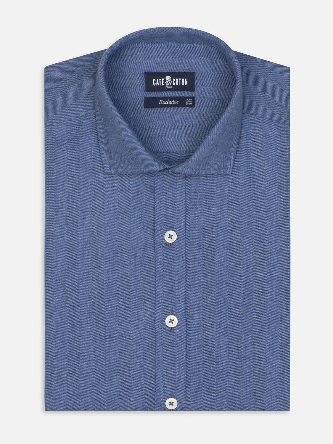 Camicia Hall in flanella blu