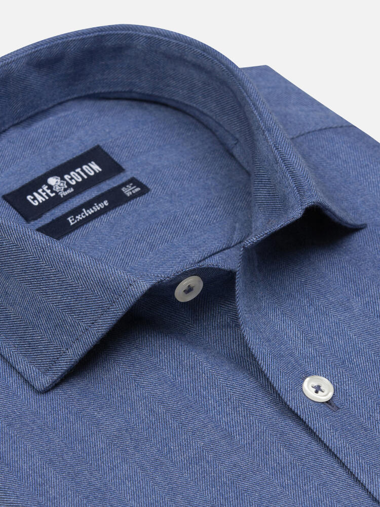 Chemise Hall en flanelle bleue