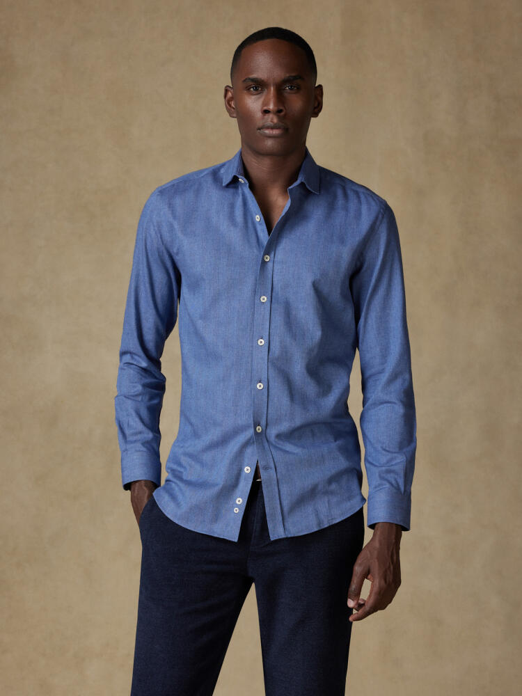 Chemise Hall en flanelle bleue