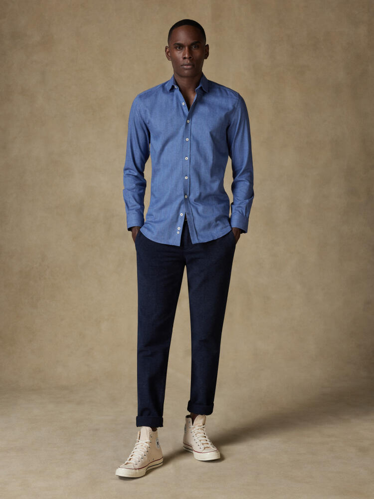 Chemise Hall en flanelle bleue