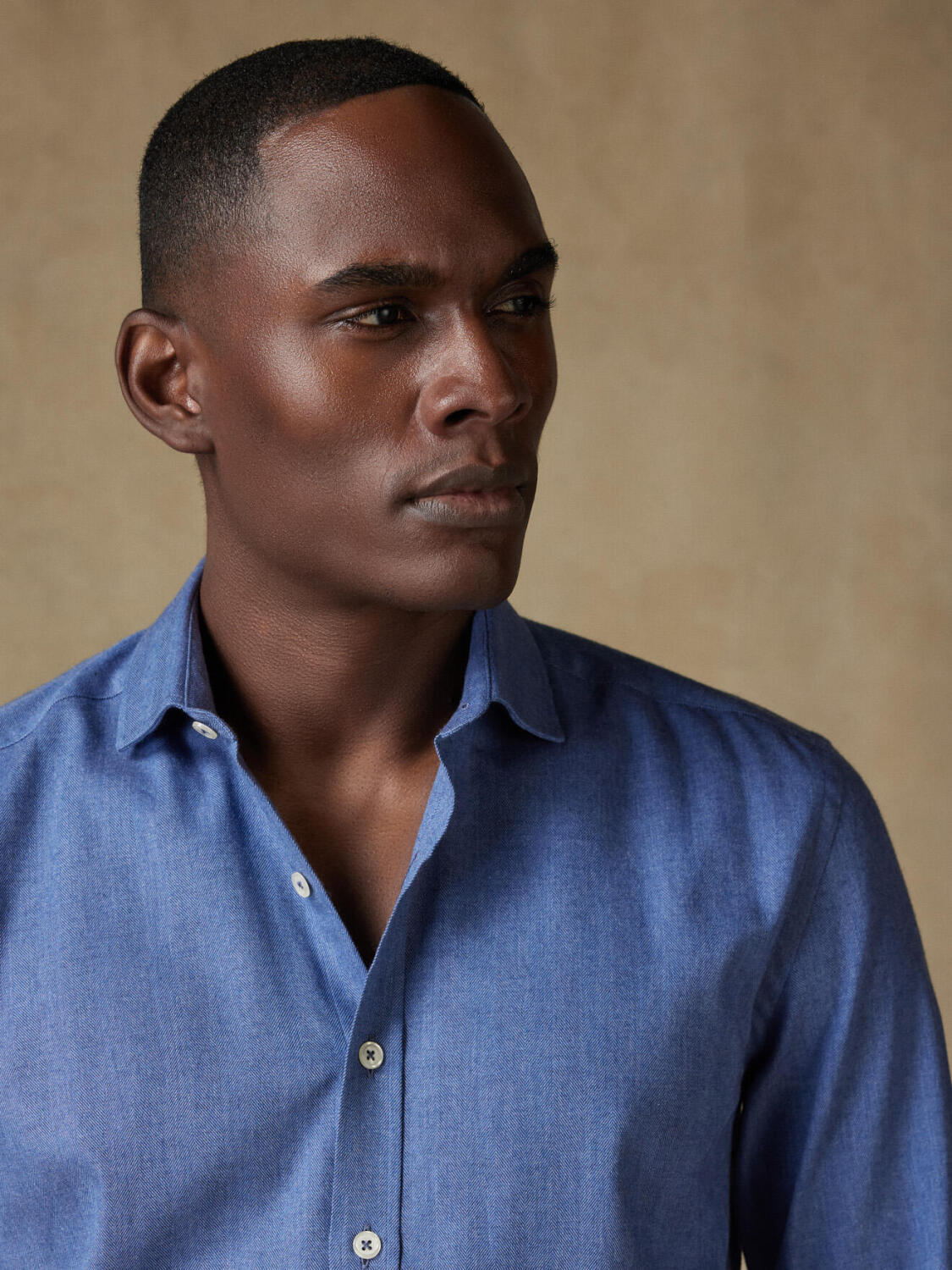 Camicia Hall in flanella blu