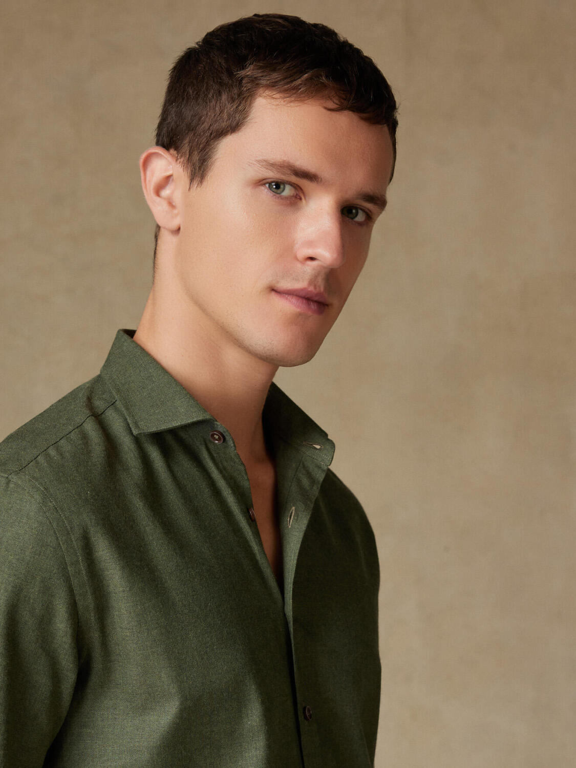 Chemise Hall en flanelle kaki