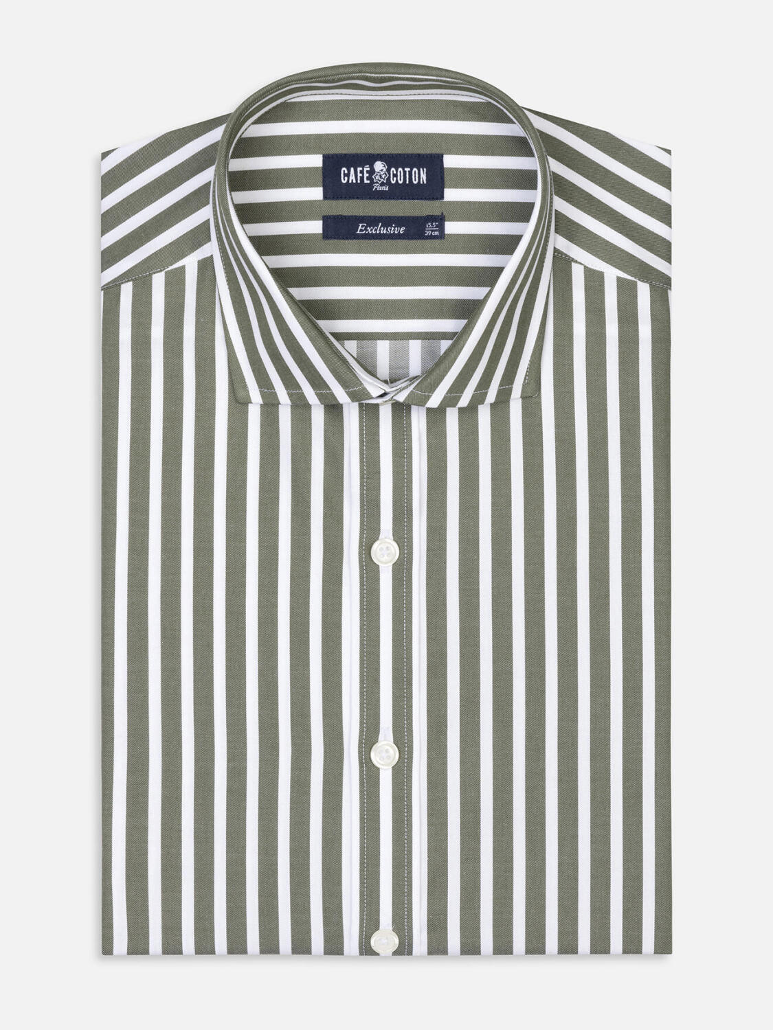 Herb khaki gestreiftes Hemd