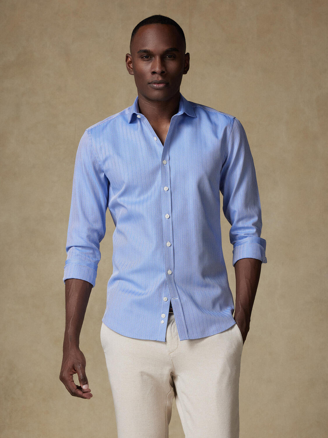 Howson Hemd in blau Fischgrät