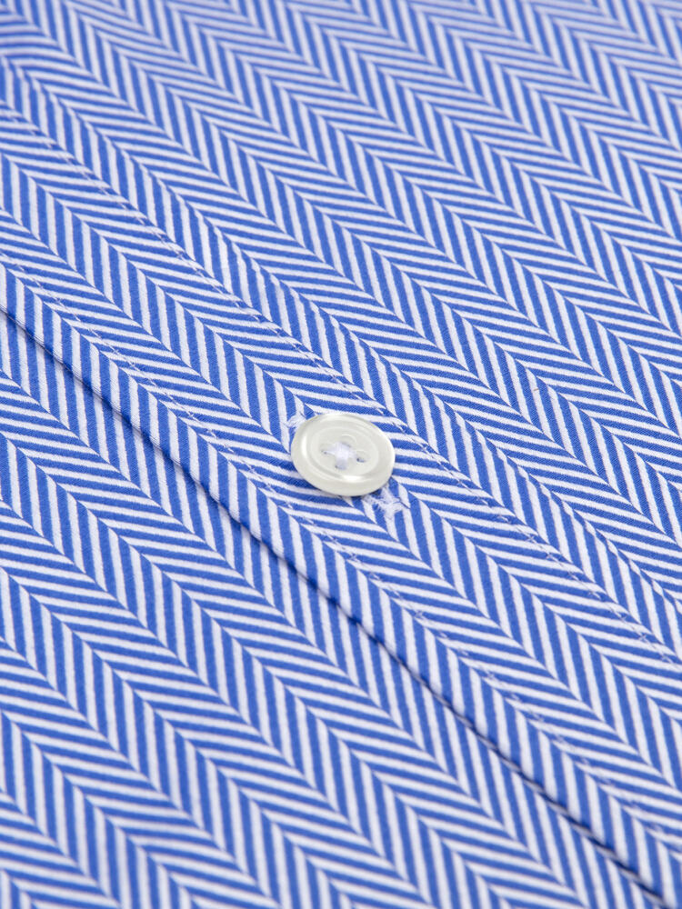 Overhemd Howson in visgraat blauw