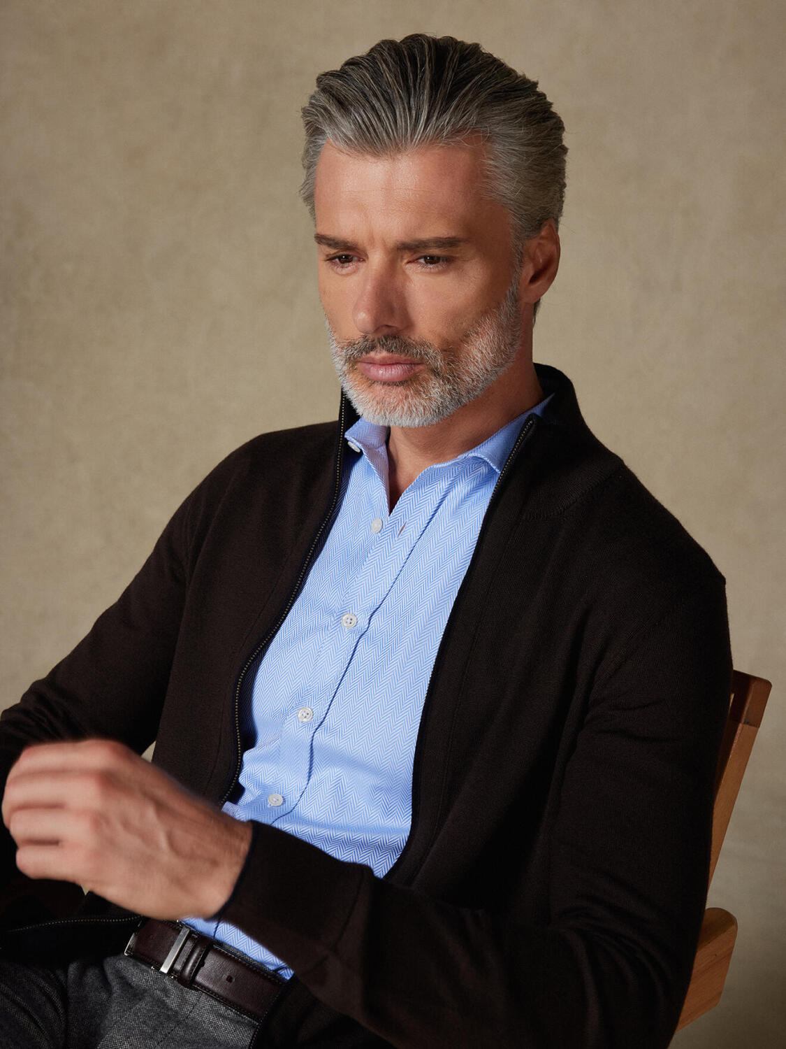 Hunter Sky visgraat overhemd