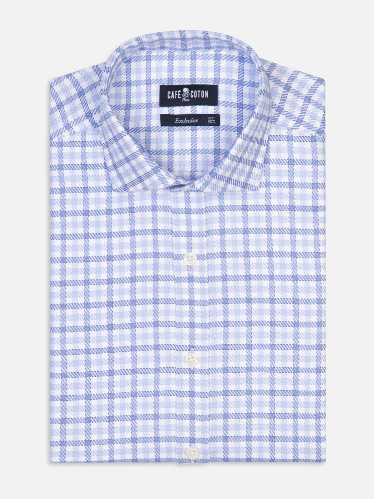 Chemise Ian à carreaux ciel et bleus