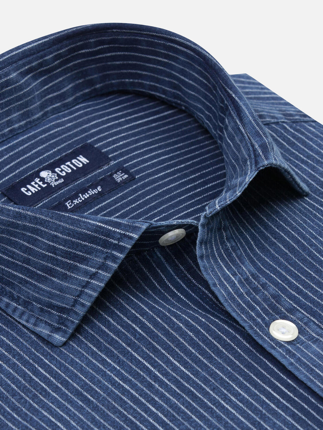 Chemise Island à rayures indigo