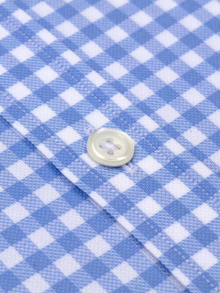 White checks blue sky oxford shirt