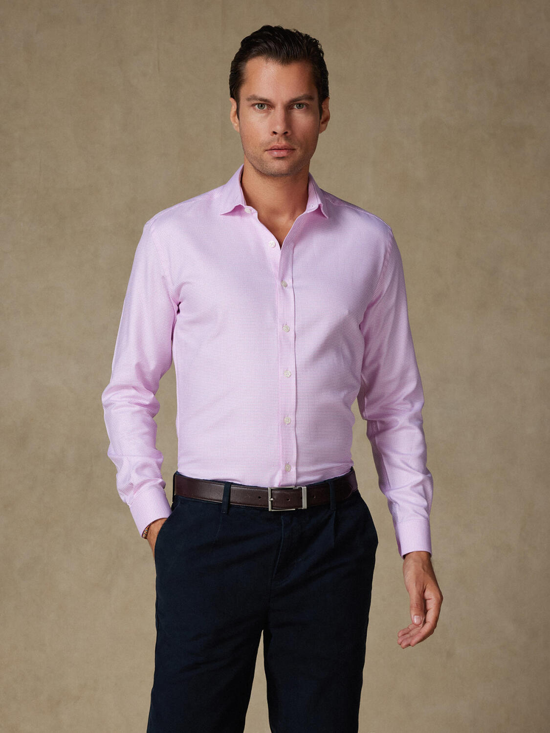 Camicia Jared in twill rosa
