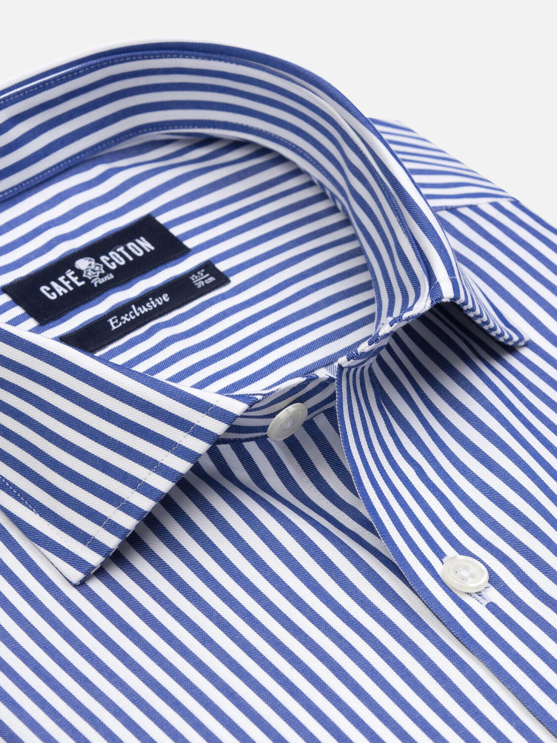 Josh navy streep overhemd