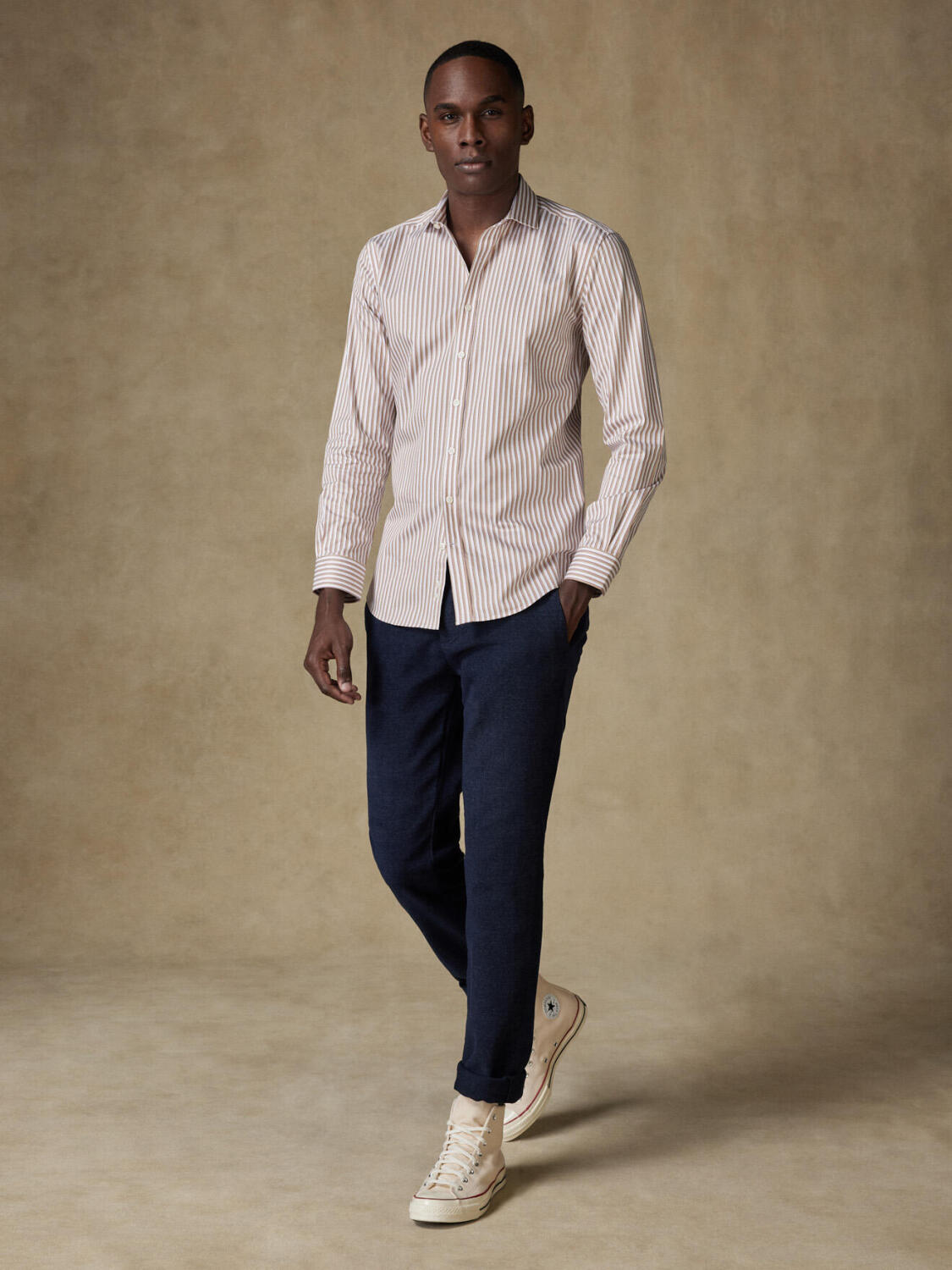 Camisa Kenneth Beige Rayas