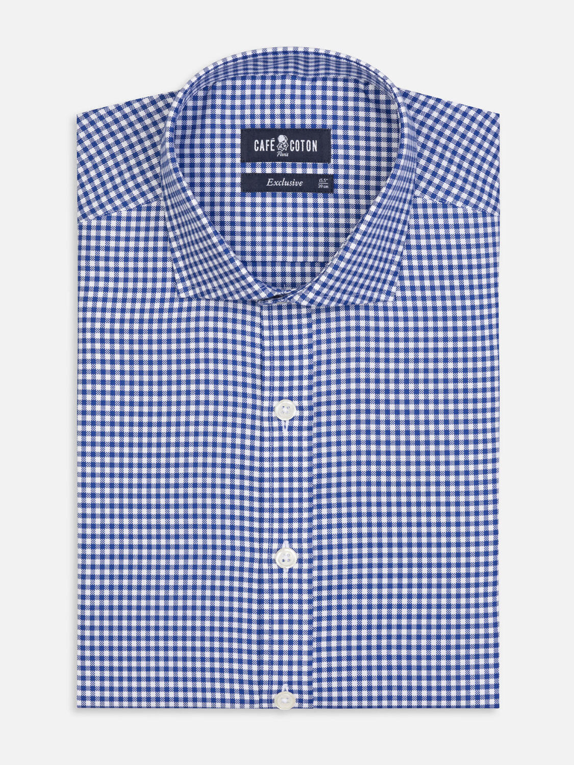 Kenny navy gingham overhemd