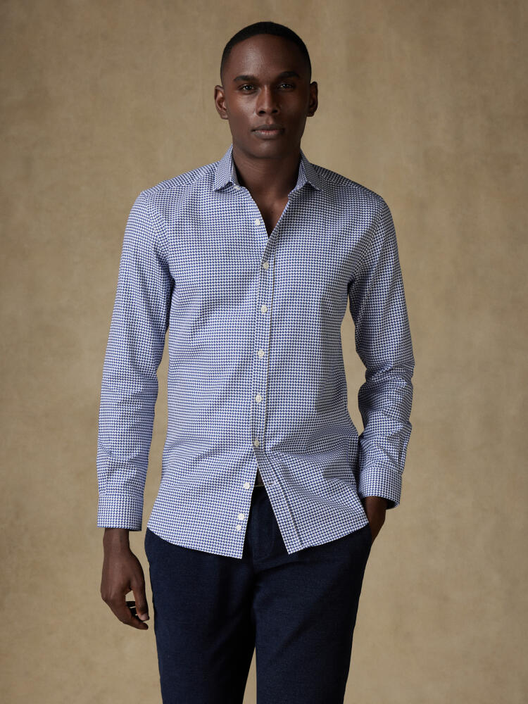 Leelan shirt, navy textured