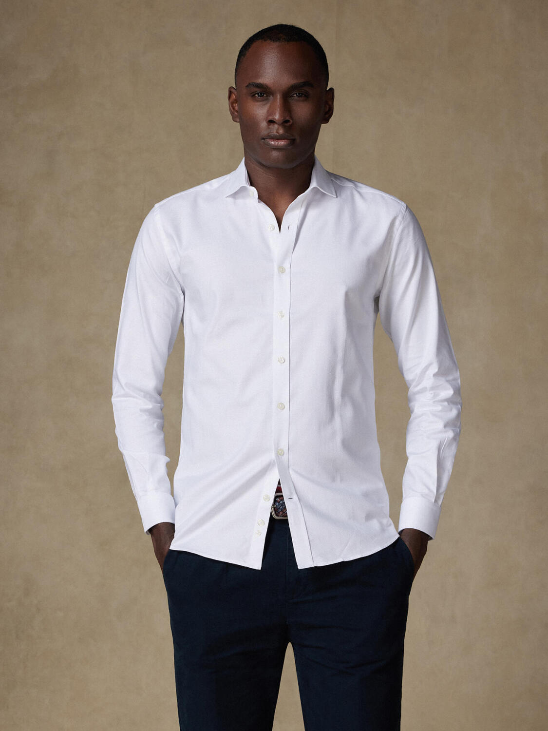 Chemise Leelan textur&eacute;e blanche