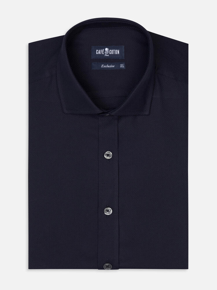 Chemise Leelan texturée marine