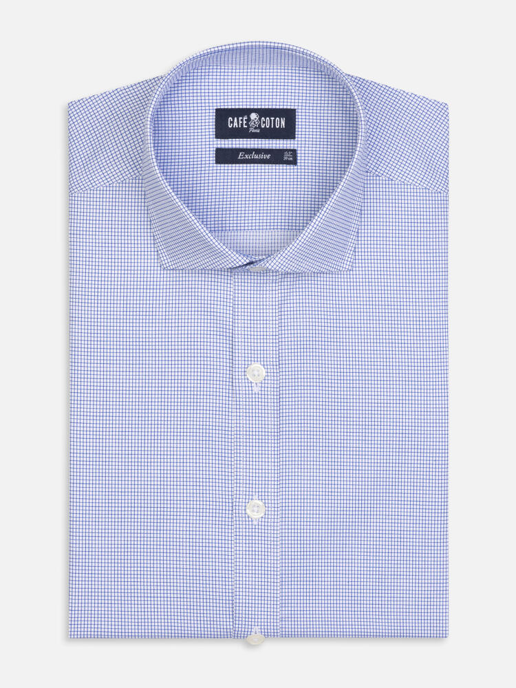 Overhemd Lenny met ruitjes blauw