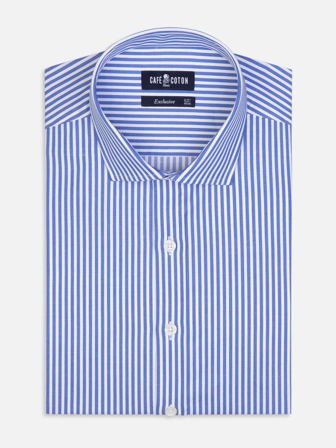 Camicia Lino a righe blu