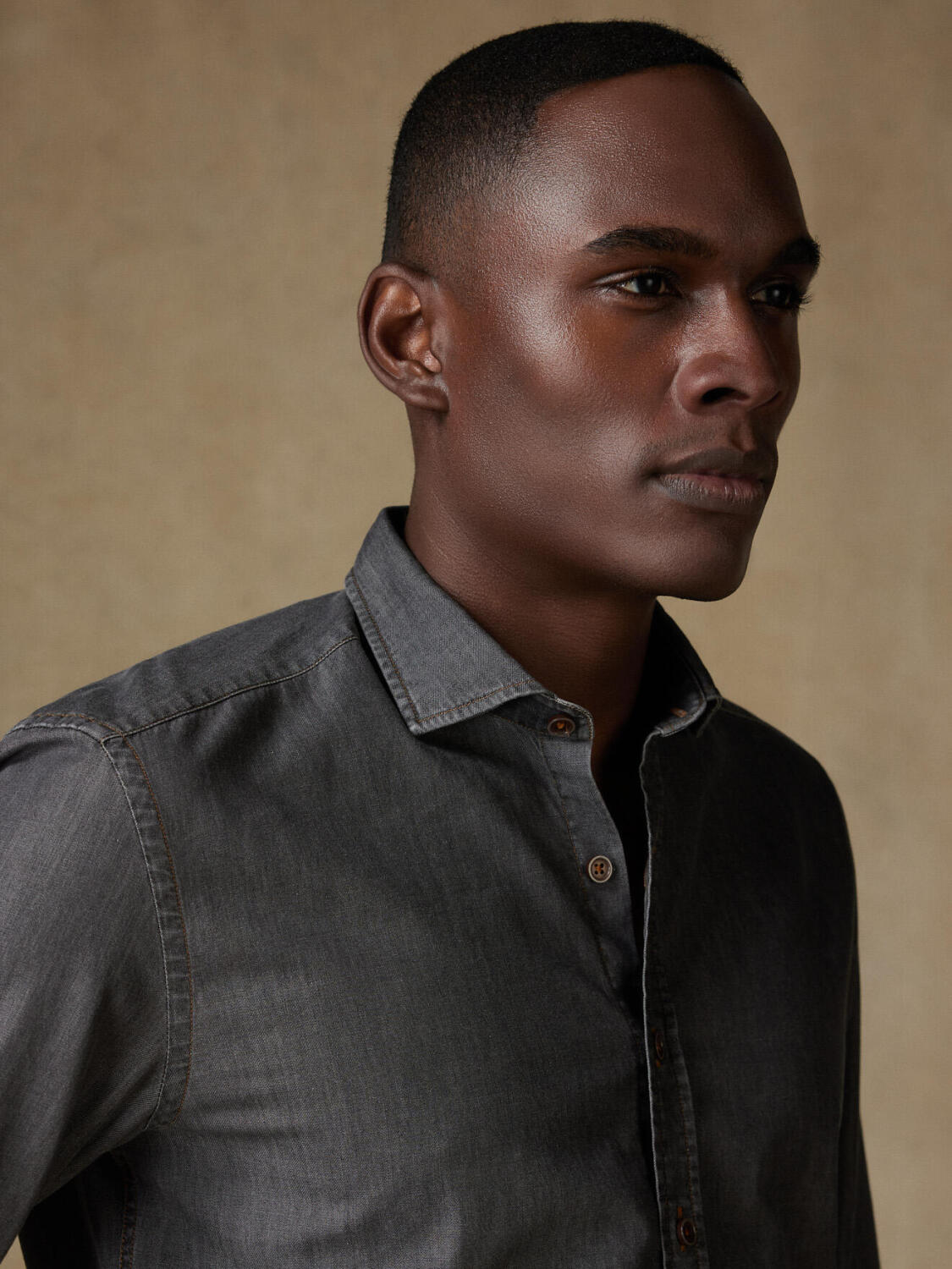 Lou grijs denim overhemd