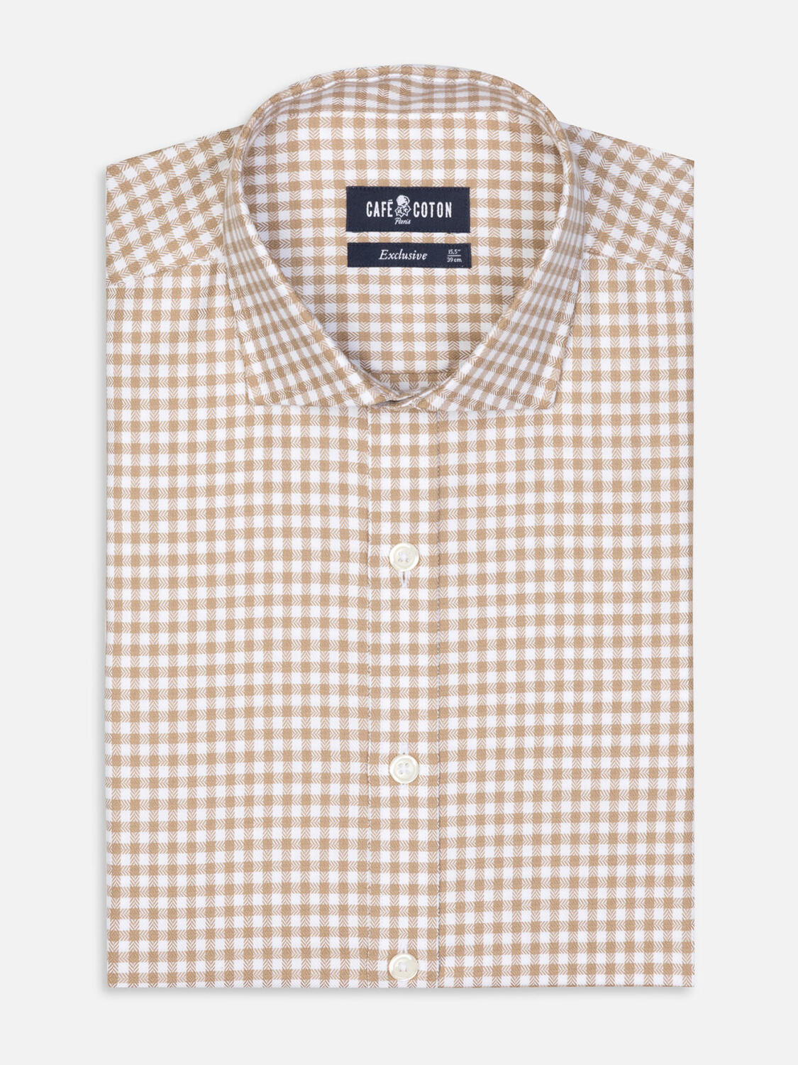 Lucas beige check shirt