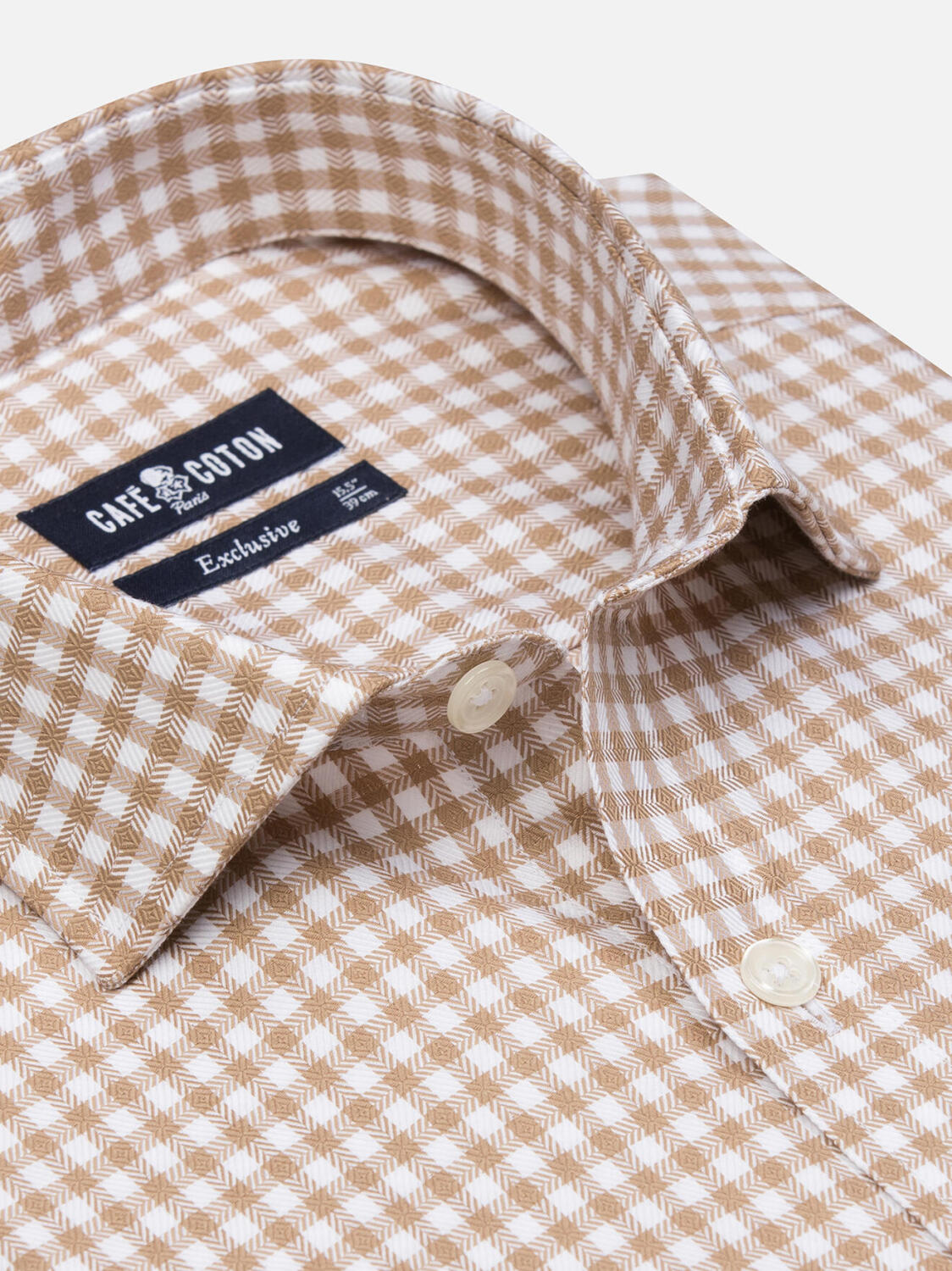 Lucas beige check shirt