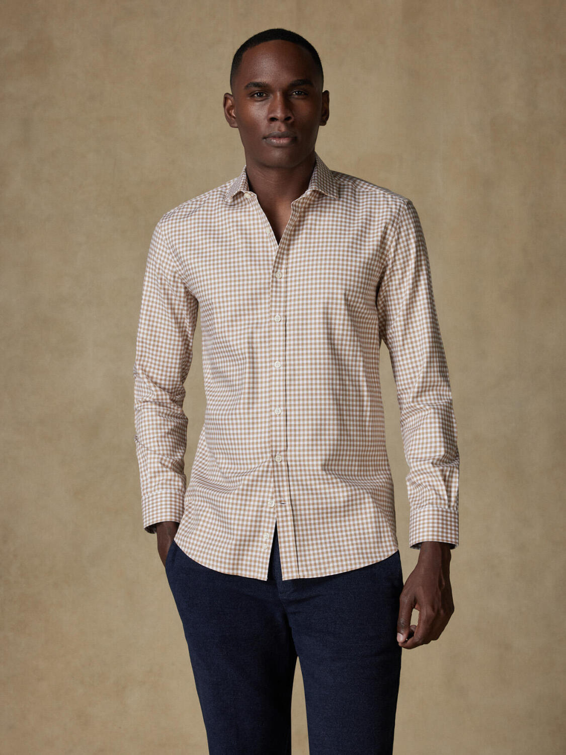Lucas beige check shirt
