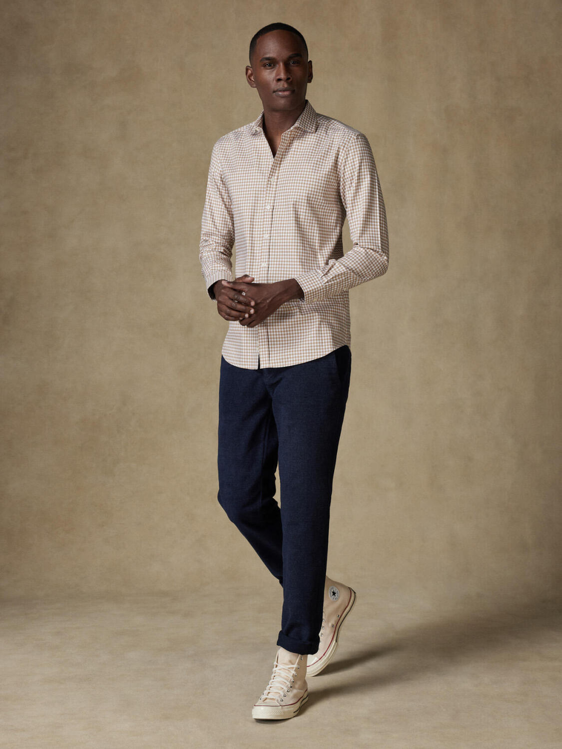 Lucas beige check shirt