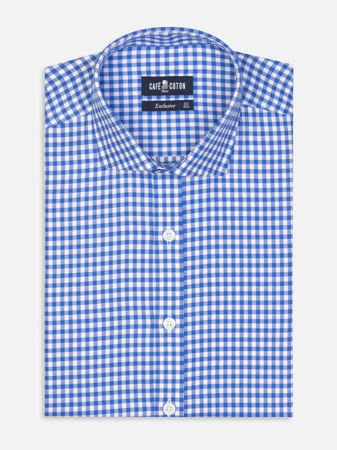 Chemise Lucas à carreaux bleu