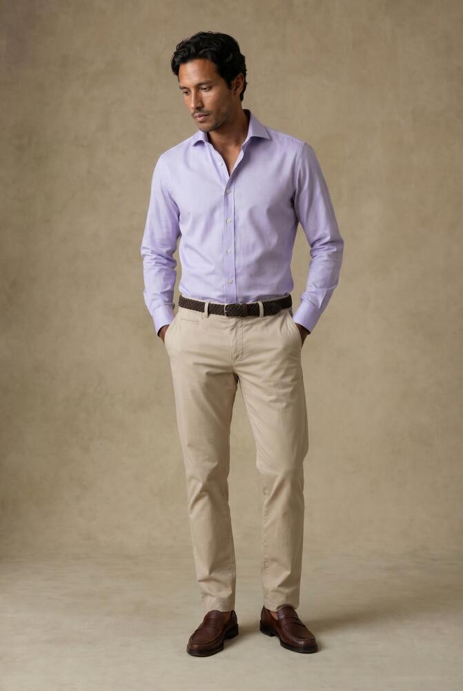 Camicia Meadow lilla in cotone e Tencel