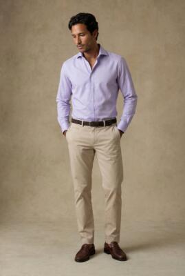 Camicia Meadow lilla in cotone e Tencel