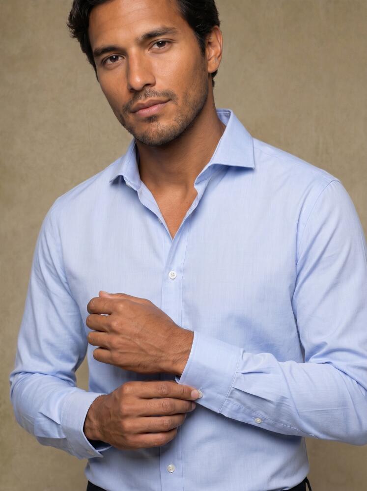 Camicia Meadow azzurra in cotone e Tencel