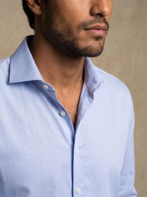 Camicia Meadow azzurra in cotone e Tencel