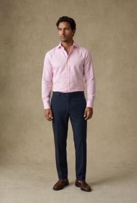 Camicia Meadow rosa in cotone e Tencel