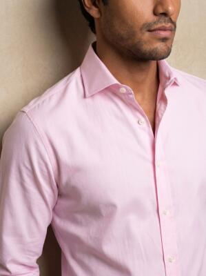 Camicia Meadow rosa in cotone e Tencel