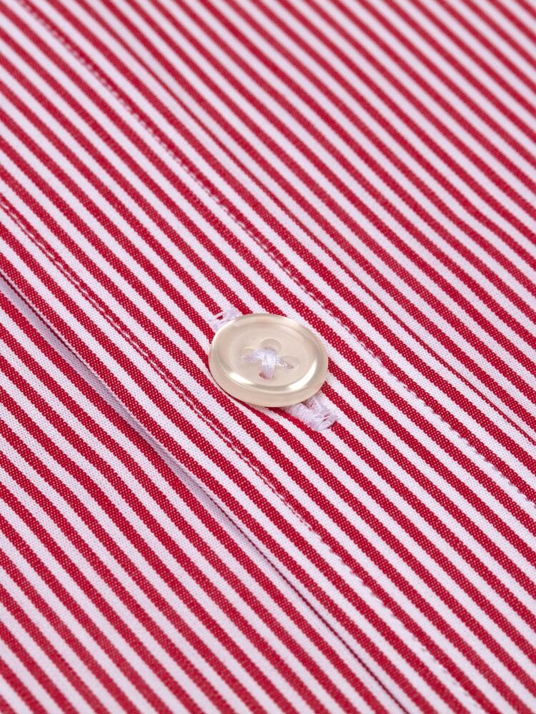 Red stripes popelin shirt