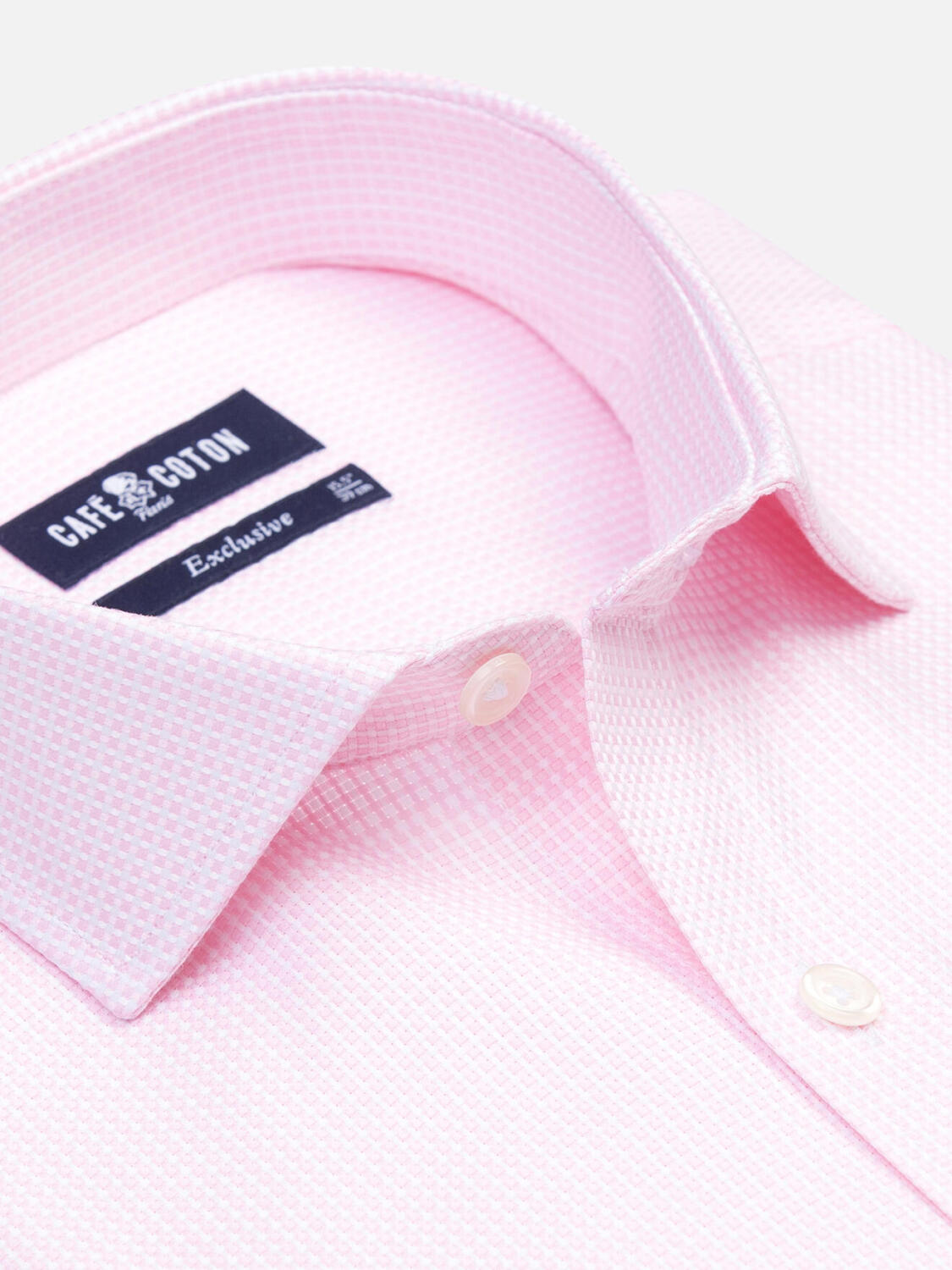 Miles shirt in pink basketweave