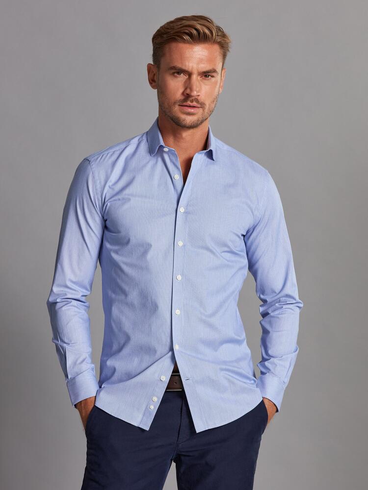 Chemise mille raies bleue