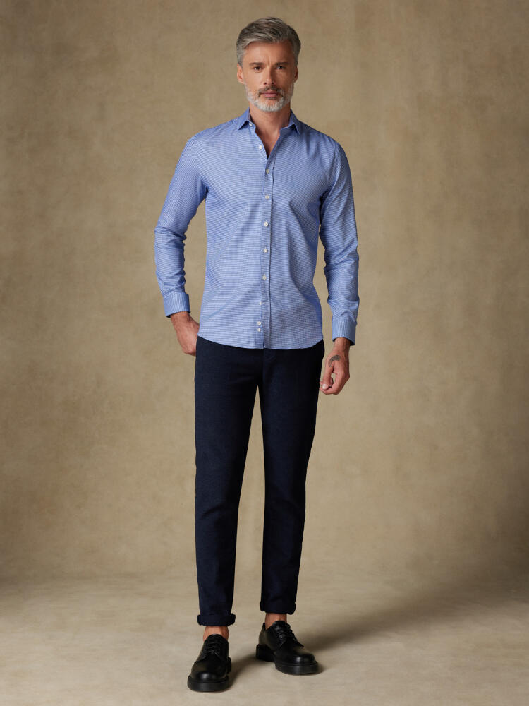 Chemise Morris en twill bleu