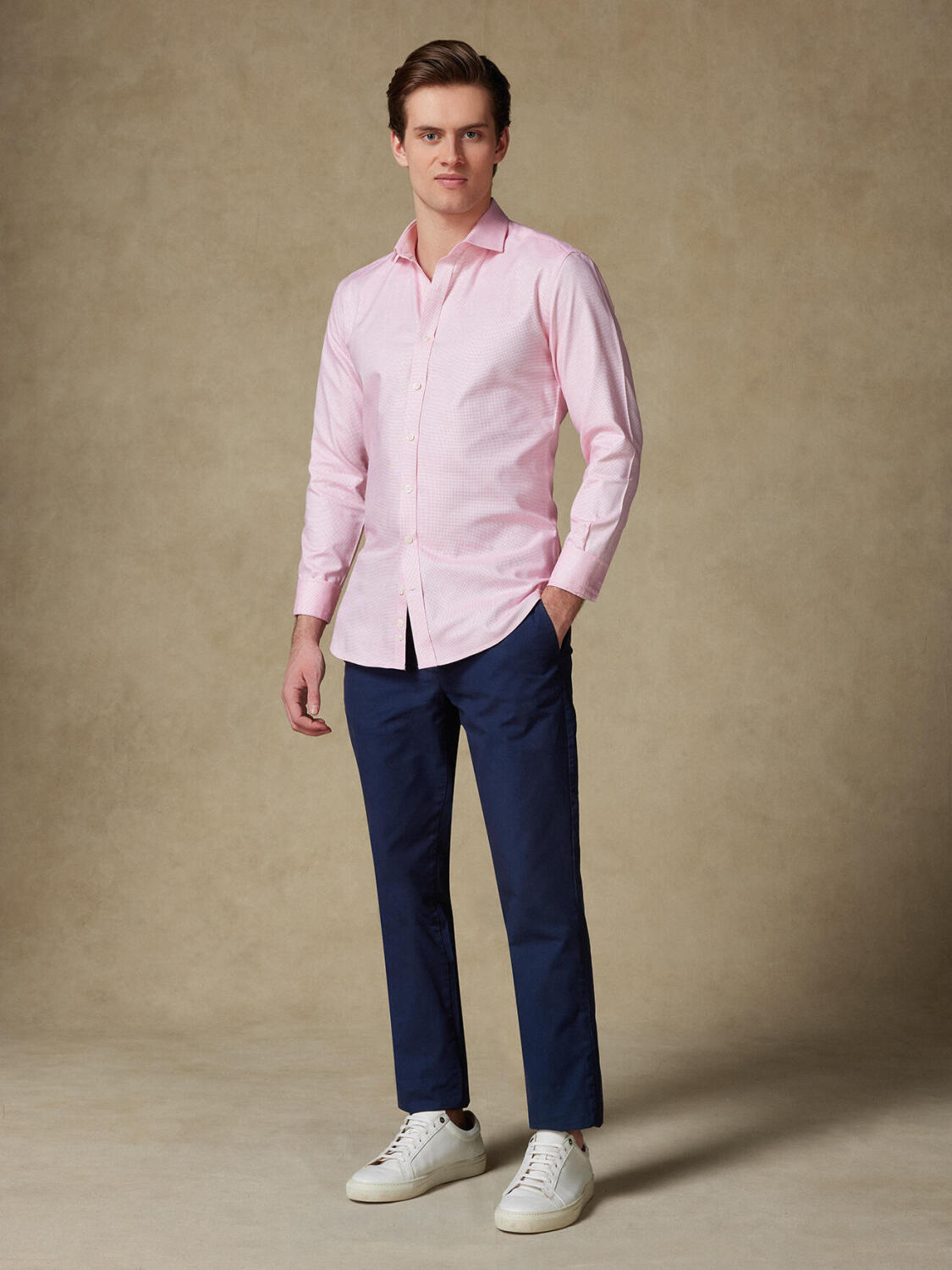 Chemise en natté fuchsia