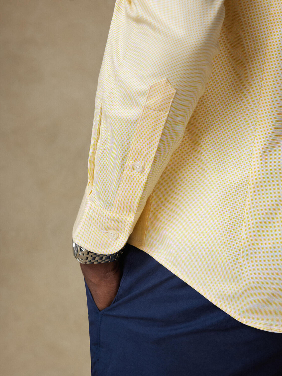 Basketweave shirt yellow