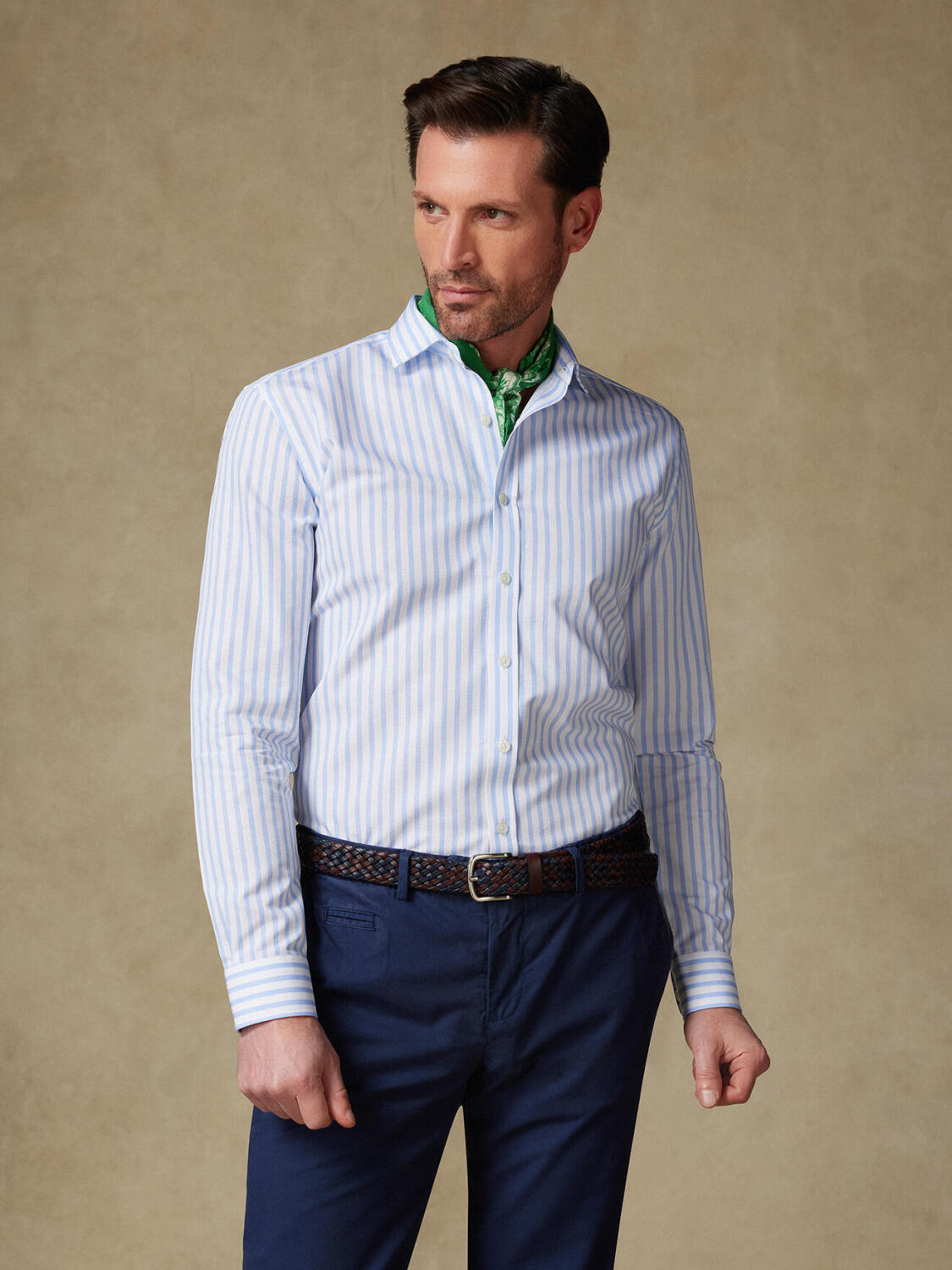 Noha Hemd mit himmelblau Streifen