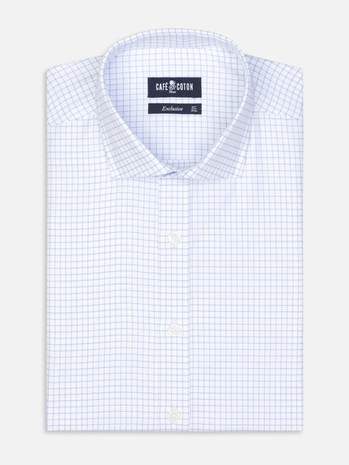 Chemise Oleg à carreaux ciel